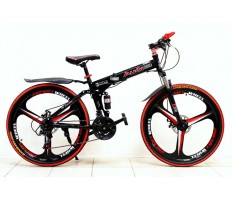 Велосипед Audi Black-Red на литых дисках с 3 лучами
